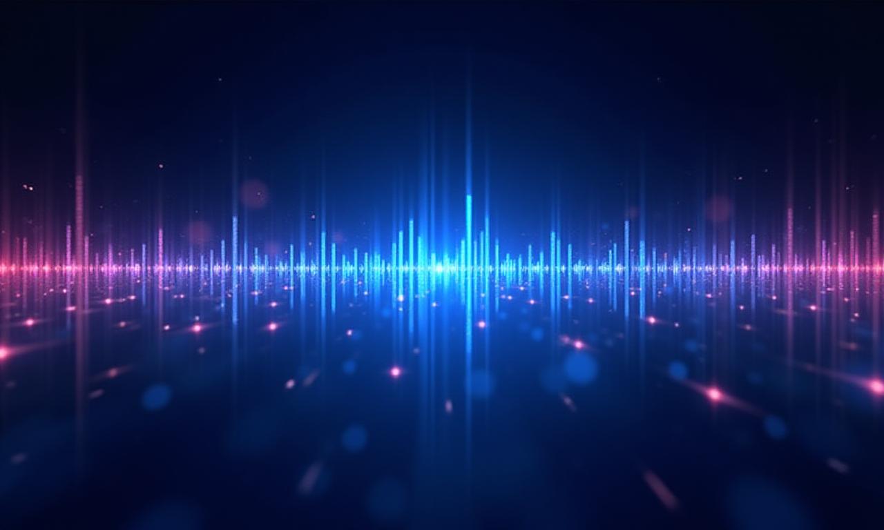 Abstract digital audio waves representation